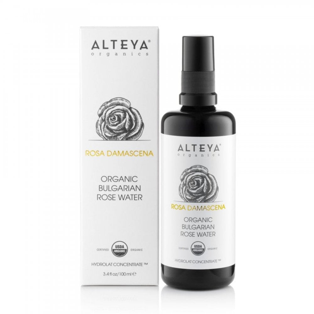 Alteya Organics Rosa Damascena Bulgarian Rose Water - Bio-Glass Bottle 100ml