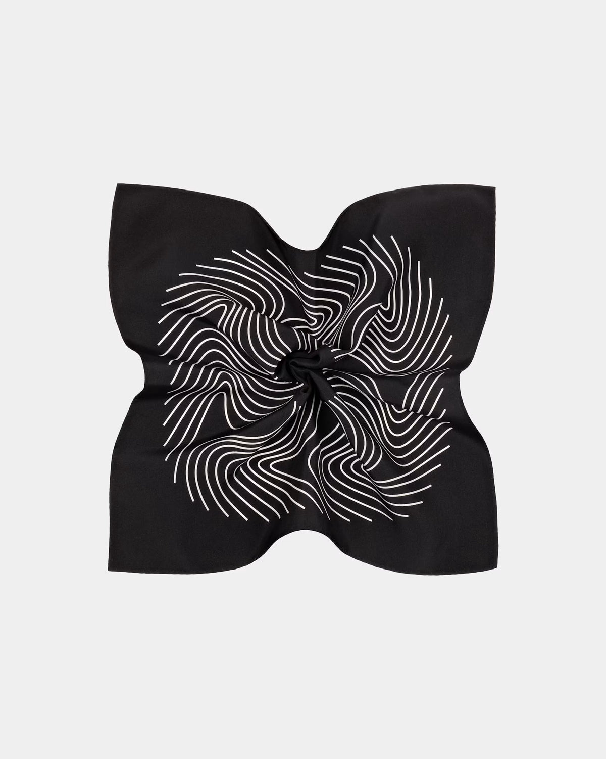 SUITSUPPLY Black Graphic Pocket Square - Pure Silk by Silk Pro, Italy