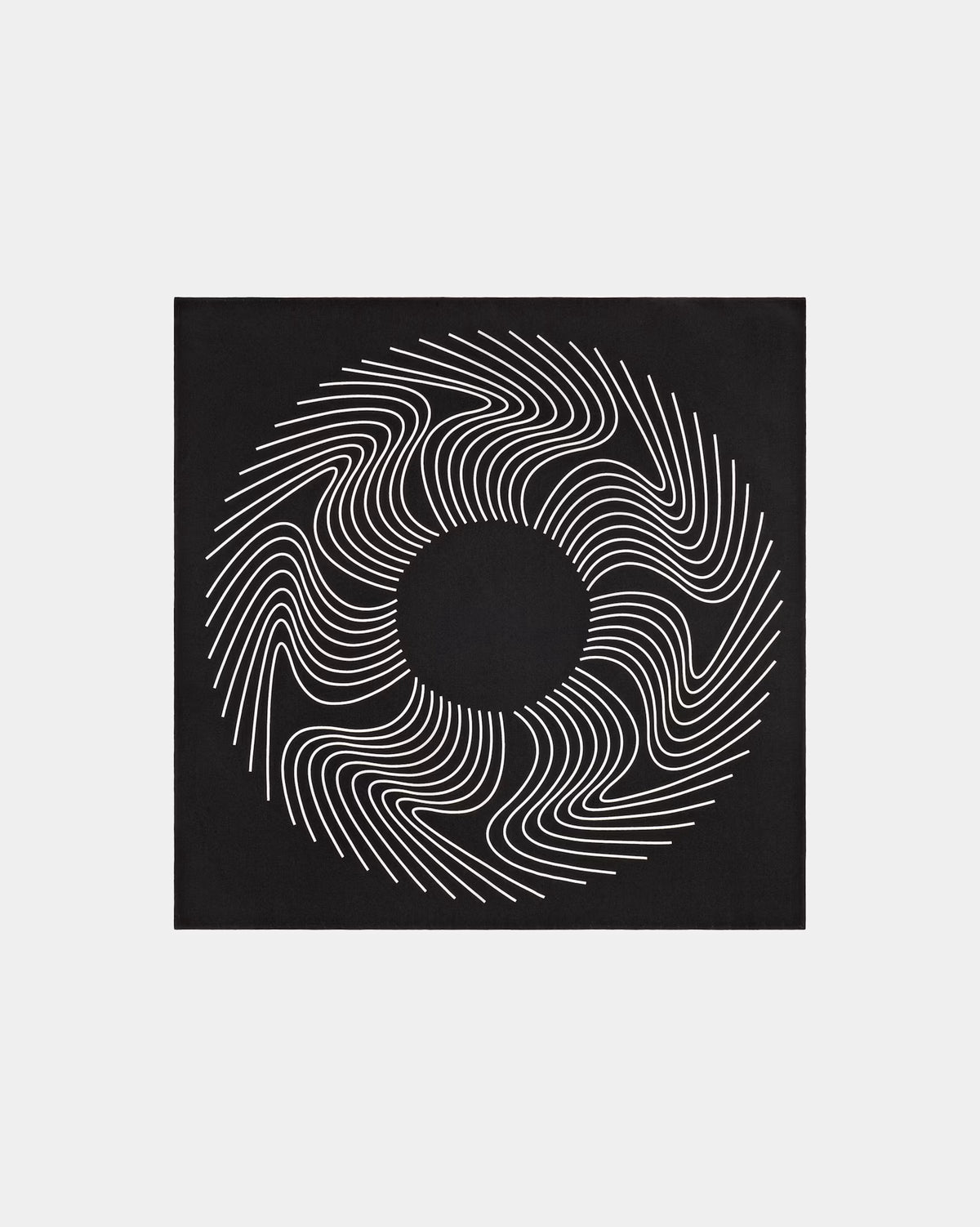 SUITSUPPLY Black Graphic Pocket Square - Pure Silk by Silk Pro, Italy