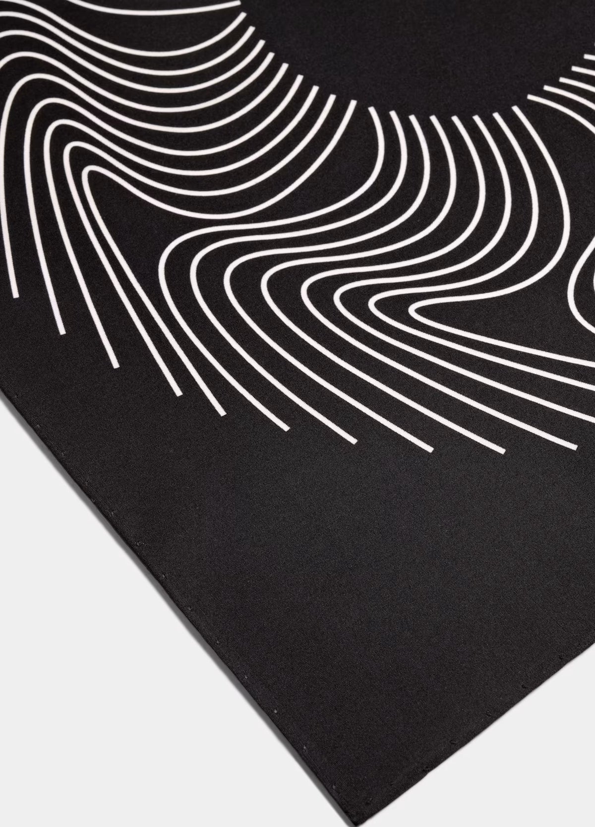 SUITSUPPLY Black Graphic Pocket Square - Pure Silk by Silk Pro, Italy