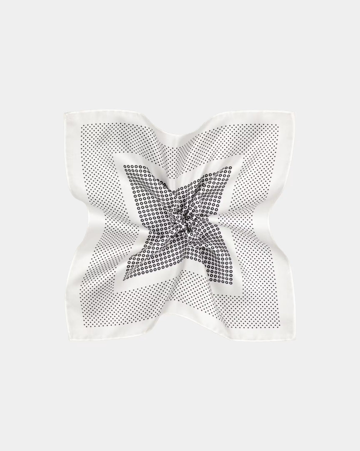 SUITSUPPLY White & Navy Dotted Pocket Square - Pure Silk by Silk Pro, Italy