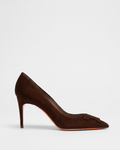 Brown suede pump swapped onto the existing pale background at the same low baseline