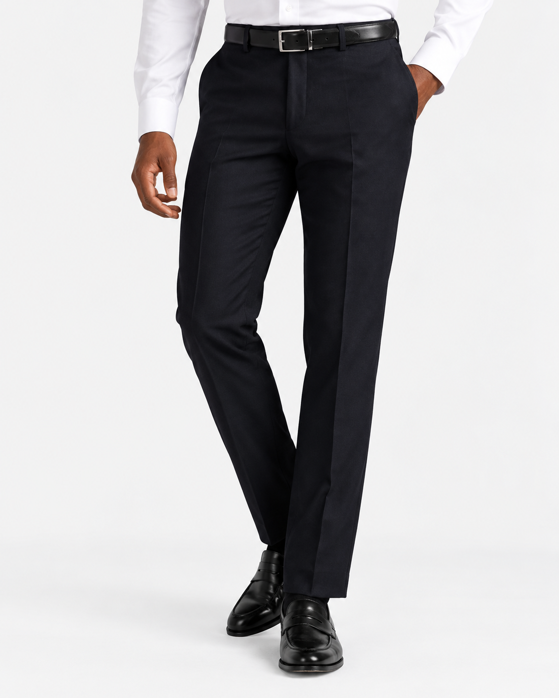 Charles Tyrwhitt Italian Flannel Stripe Suit Trousers - Navy