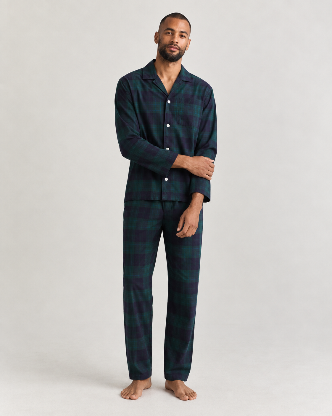 GANT Checked Flannel Pajama Set Gift Box - Tartan Green