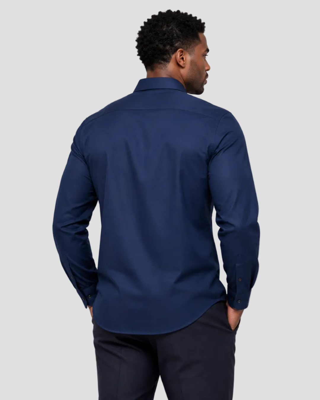 Hawes & Curtis Slim Fit Brushed Shirt - Navy