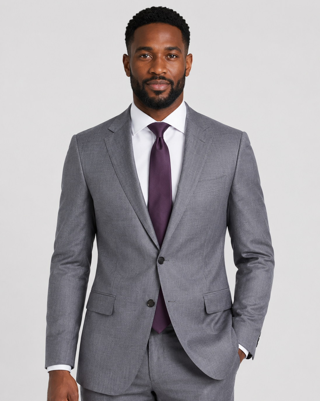 Hawes & Curtis Slim Fit Mid Grey Twill Suit