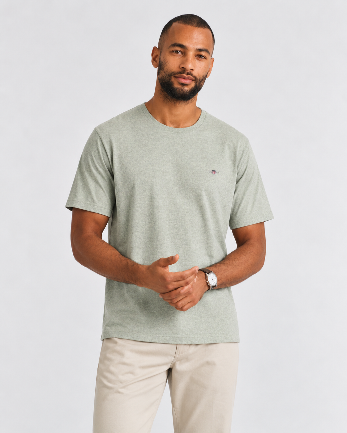 GANT Regular Shield T-Shirt - Soft Green Melange