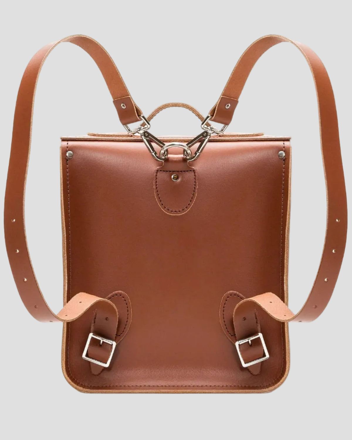 Zatchels Handmade Leather City Backpack - Chestnut