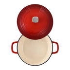 MASTERPRO 2 Qt Enamel Cast Iron Dutch Oven with Self-Basting Lid – Red