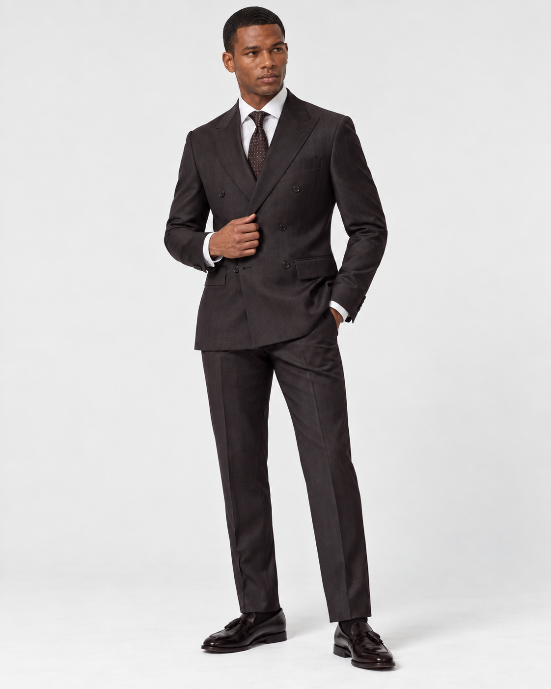 Hawes & Curtis Slim Fit Brown Suit