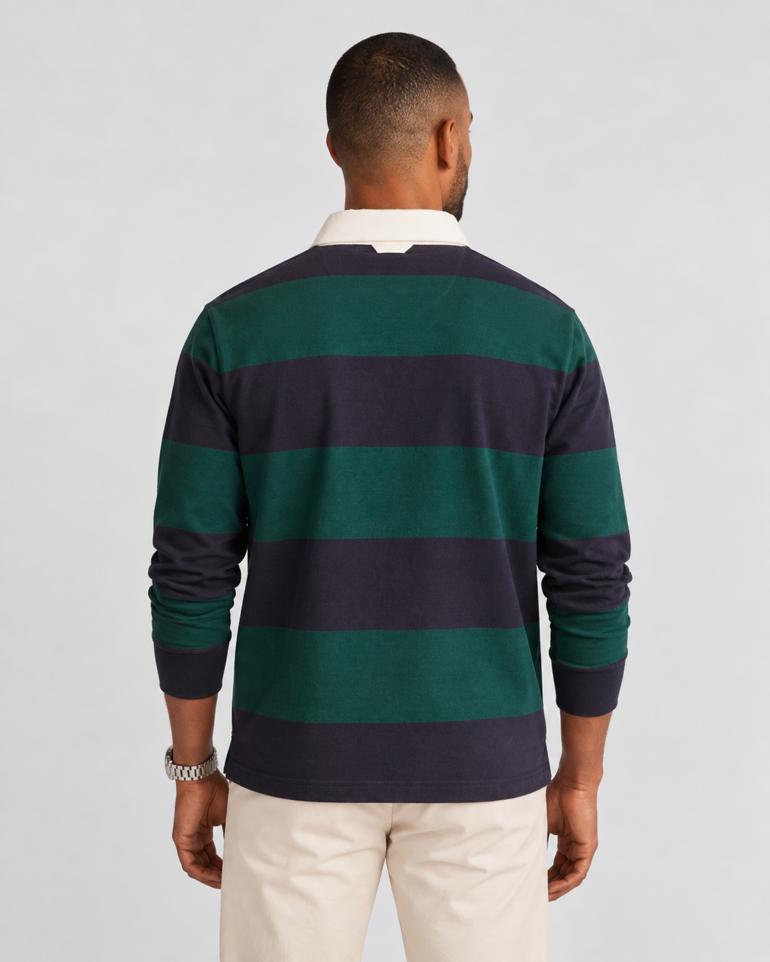 GANT Striped Heavy Rugger - Dark Emerald