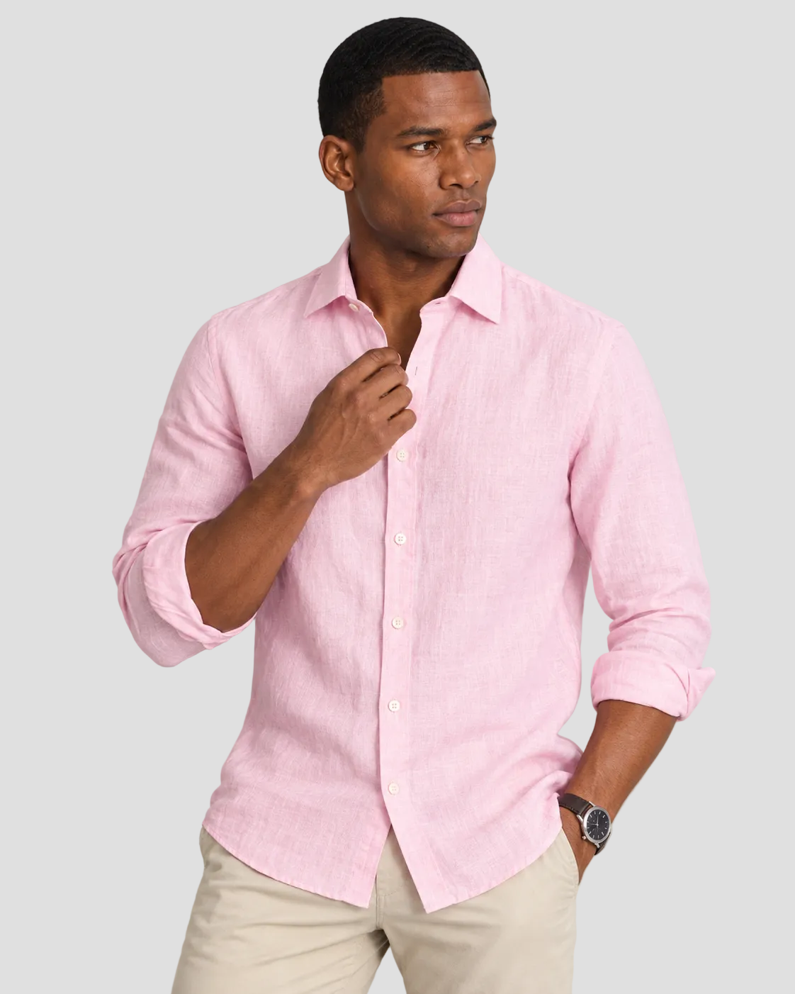 Charles Tyrwhitt Pure Linen Shirt - Pink