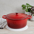MASTERPRO 2 Qt Enamel Cast Iron Dutch Oven with Self-Basting Lid – Red