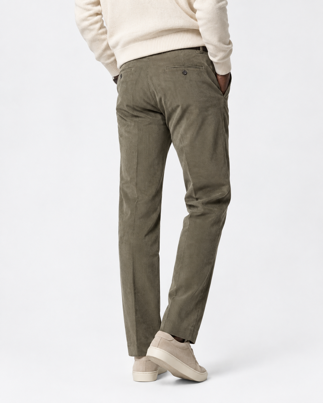 Hawes & Curtis Regular Fit Sage Green Corduroy Trousers
