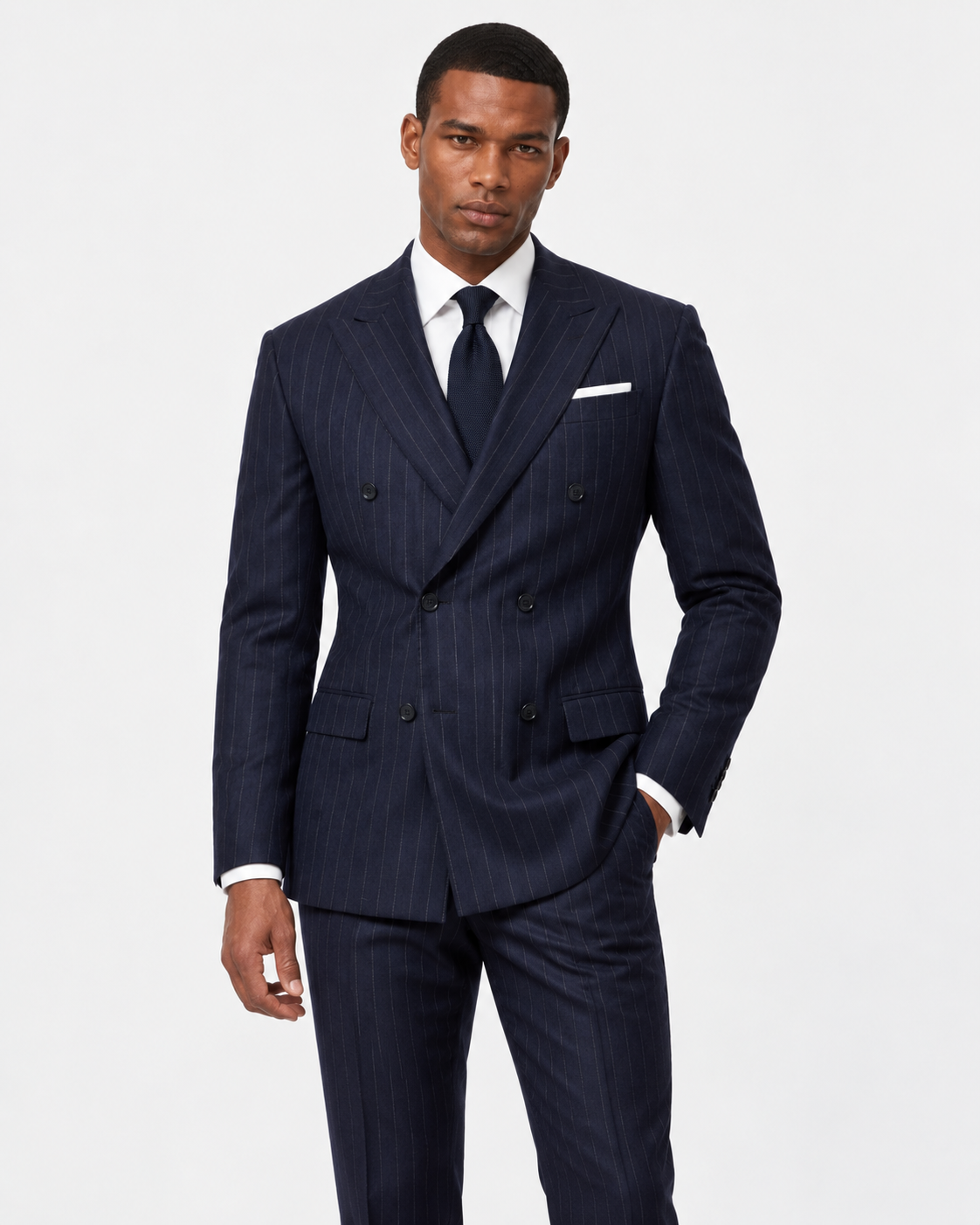 Hawes & Curtis Tailored Fit Navy Chalk Stripe 1913 Suit