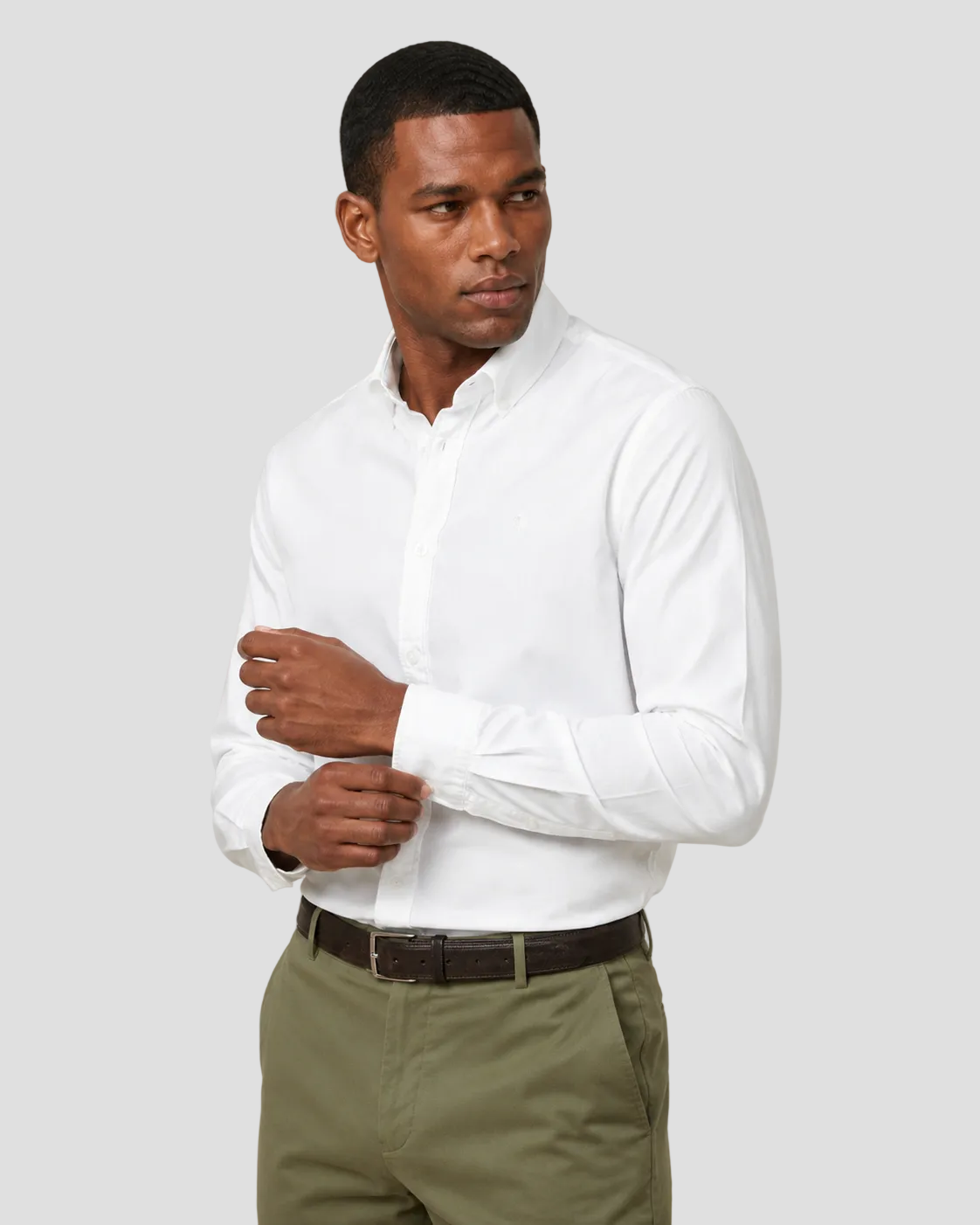 Charles Tyrwhitt Button-Down Stretch Washed Oxford Shirt - White