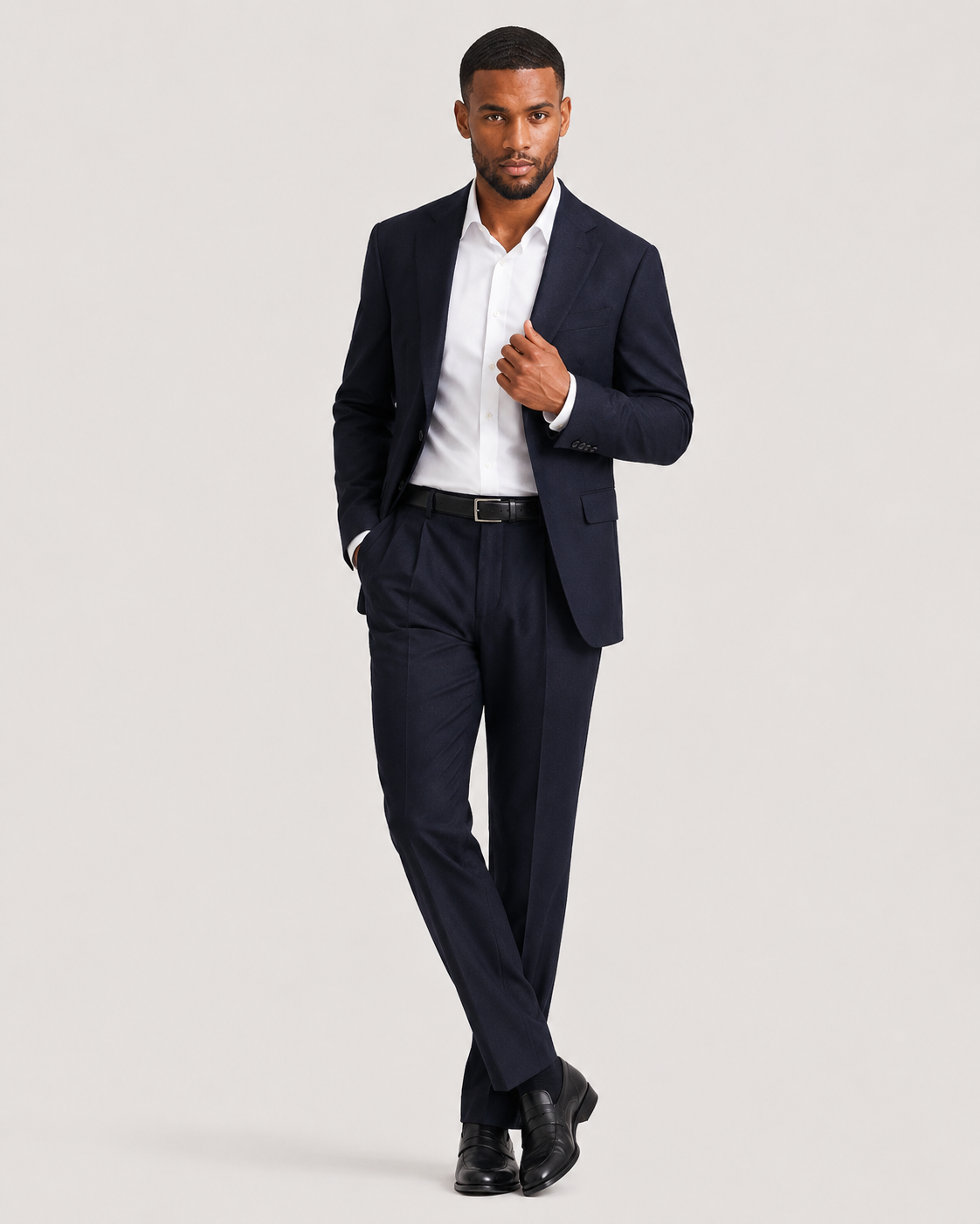 Charles Tyrwhitt Italian Luxury Flannel Pleated Trouser Suit - Navy