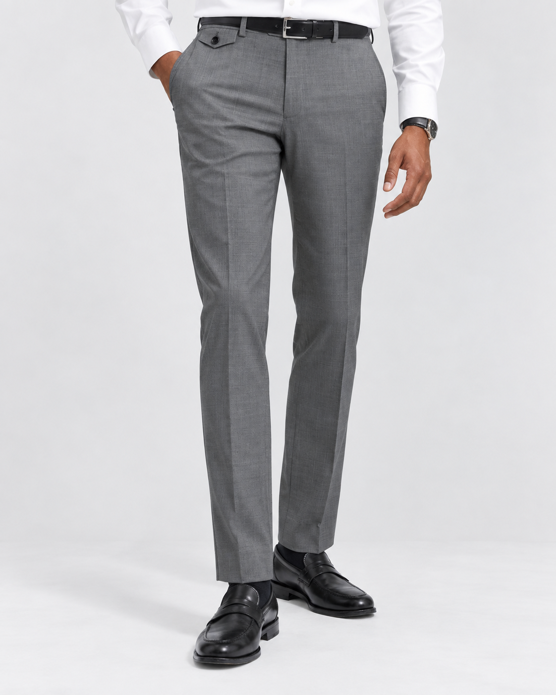 Charles Tyrwhitt Wool Stretch Trousers - Grey