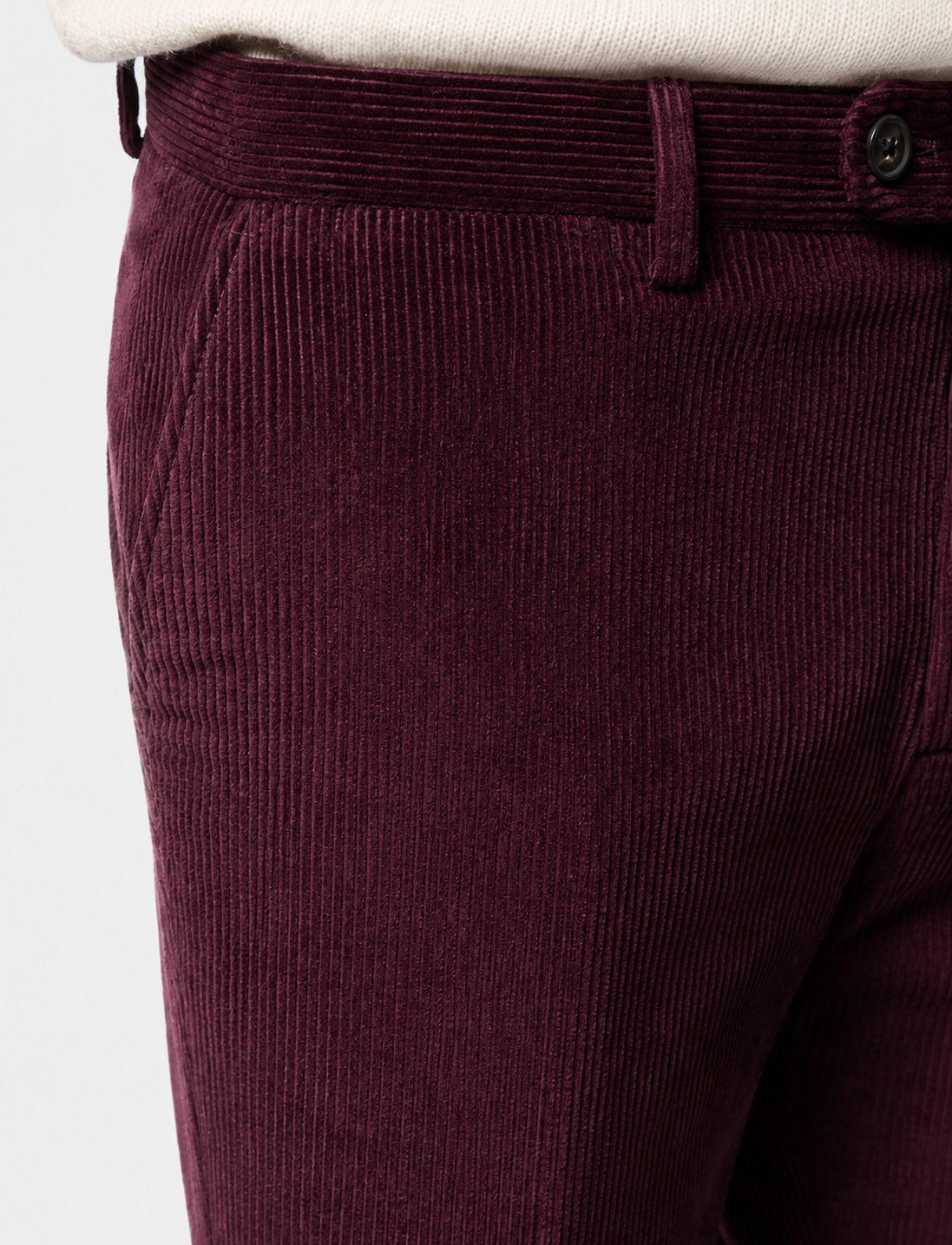 Hawes & Curtis Regular Fit Burgundy Corduroy Trousers