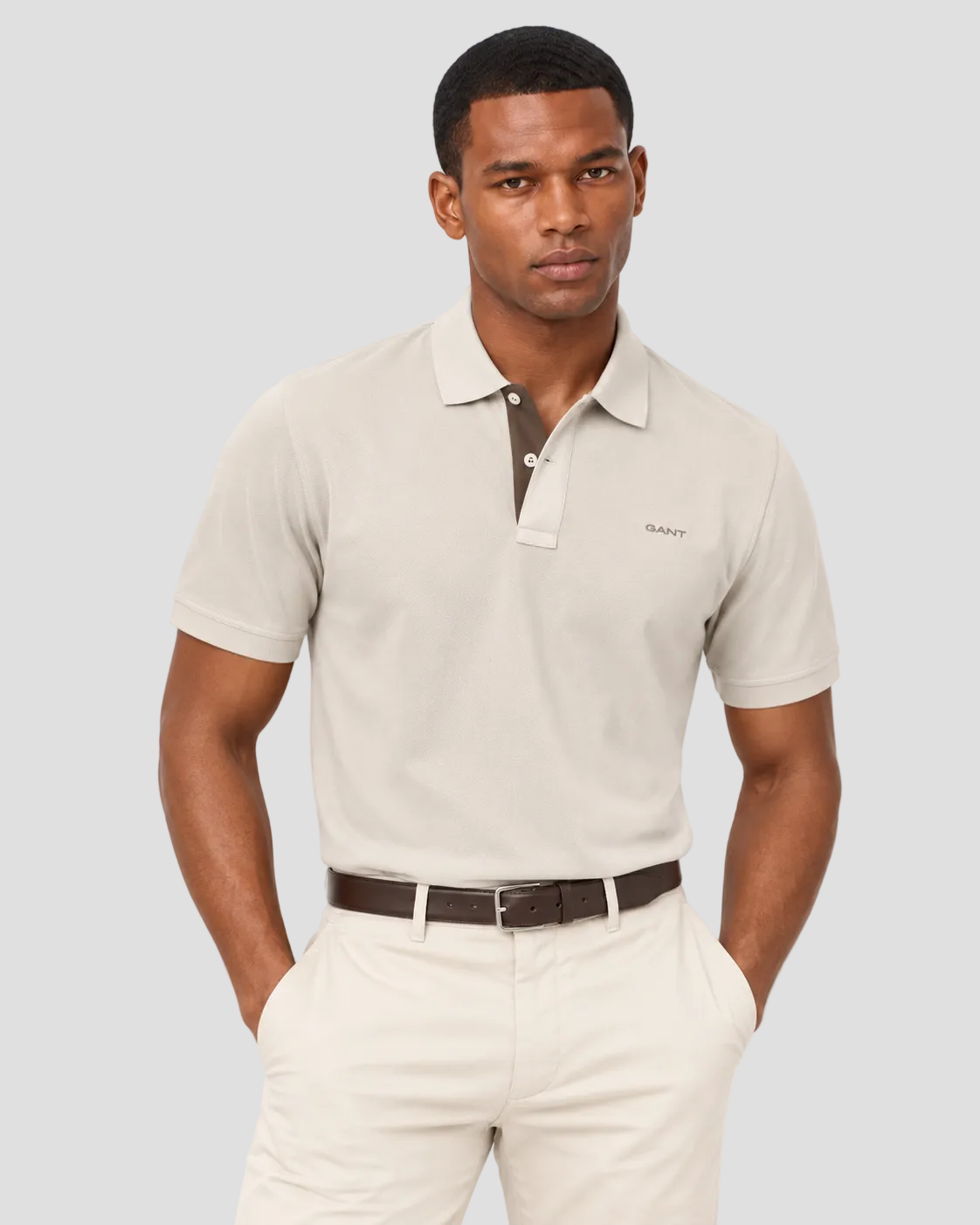 GANT Contrast Piqué Polo Shirt - Clay Beige