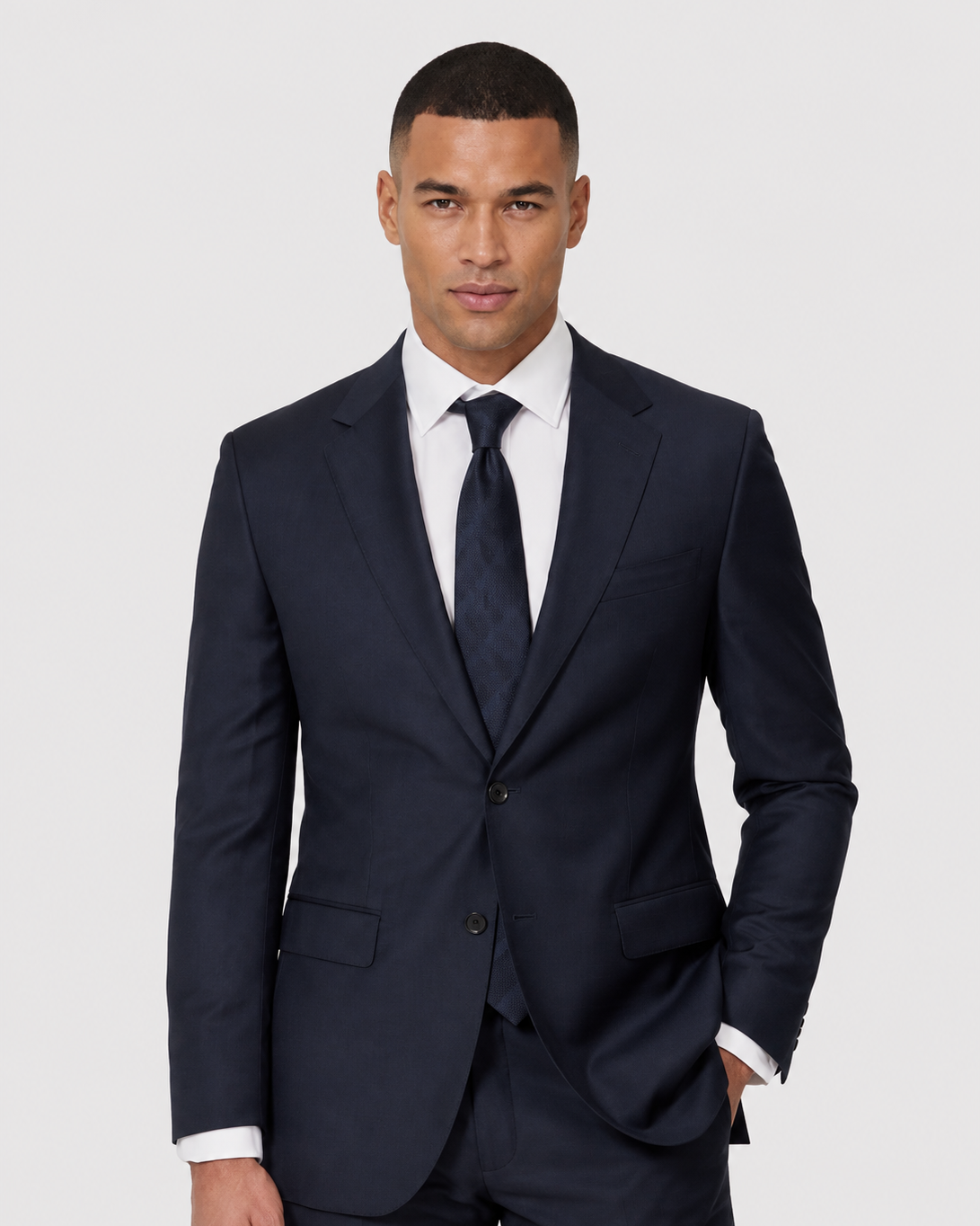 Hawes & Curtis Slim Fit Navy Birdseye Suit