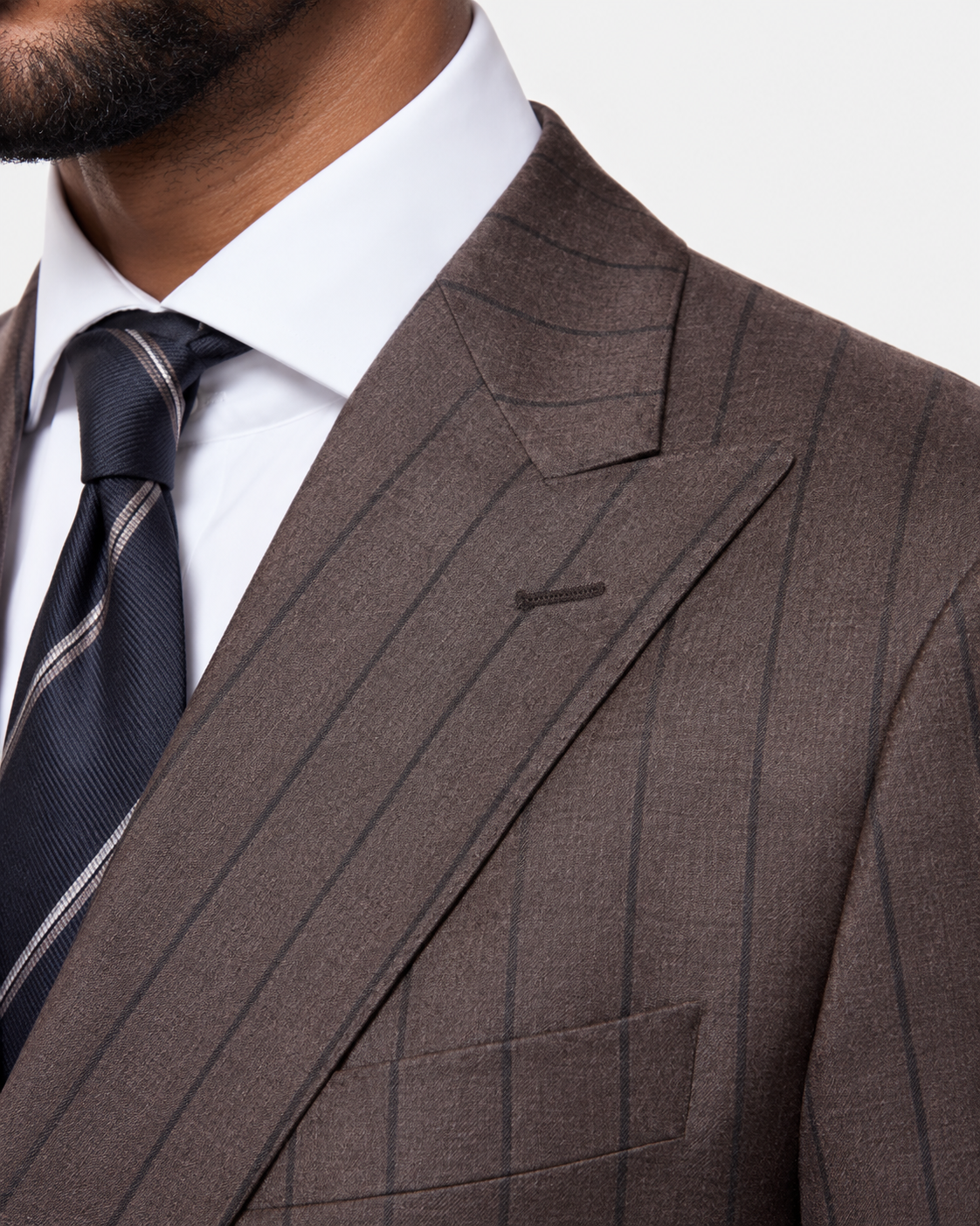 Hawes & Curtis Tailored Fit Brown Stripe 1913 Suit