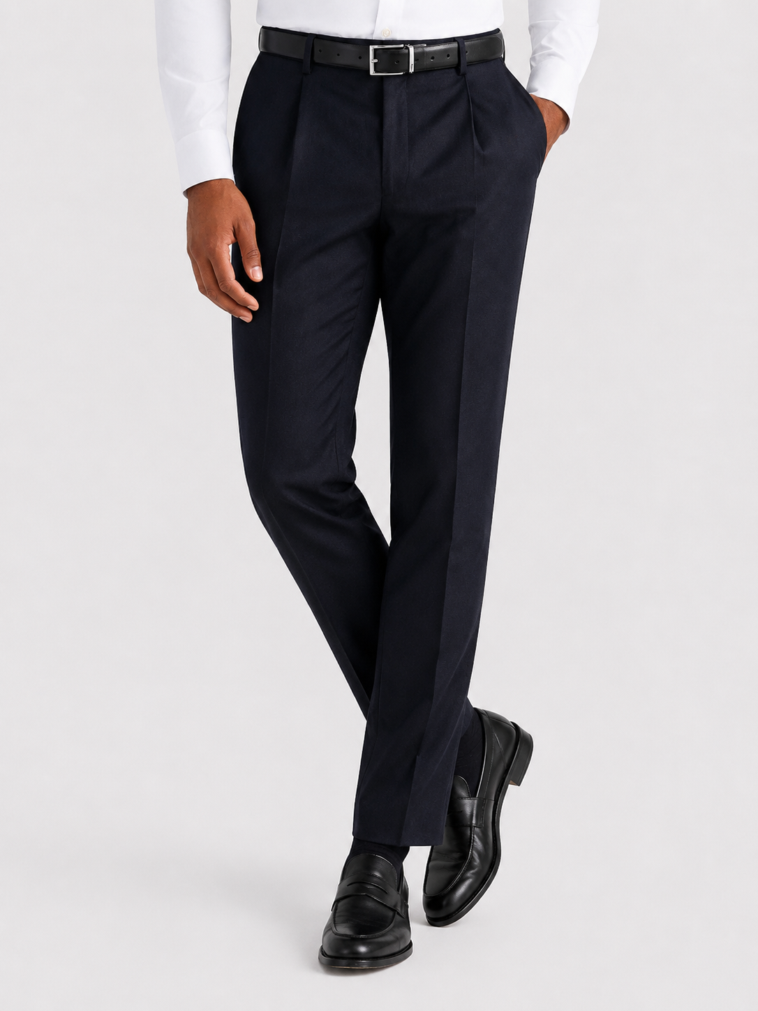 Charles Tyrwhitt Italian Luxury Flannel Pleated Trouser Suit - Navy