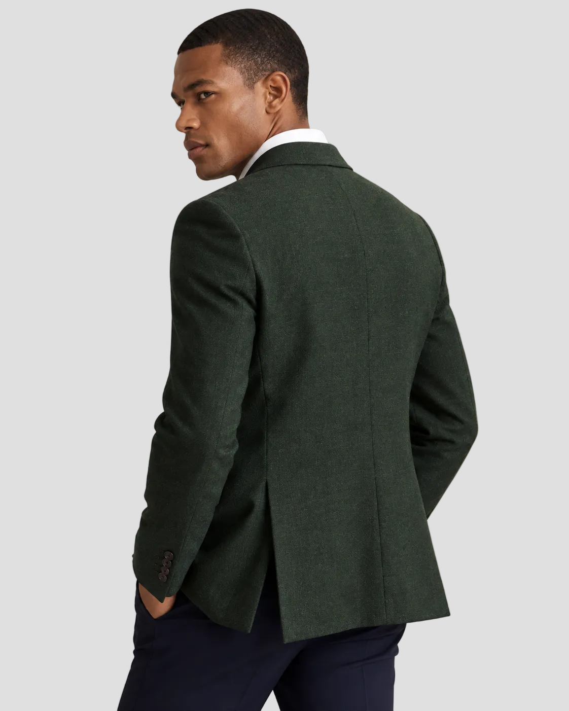 Charles Tyrwhitt Wool Textured Jacket - Forest Green
