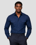 Hawes & Curtis Slim Fit Brushed Shirt - Navy