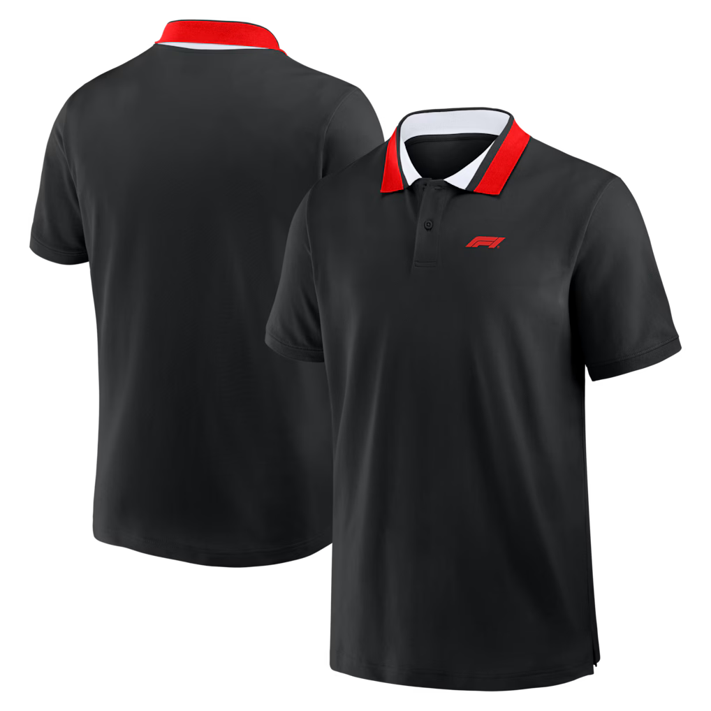 Formula 1 Classic Tipped Pique Polo - Black