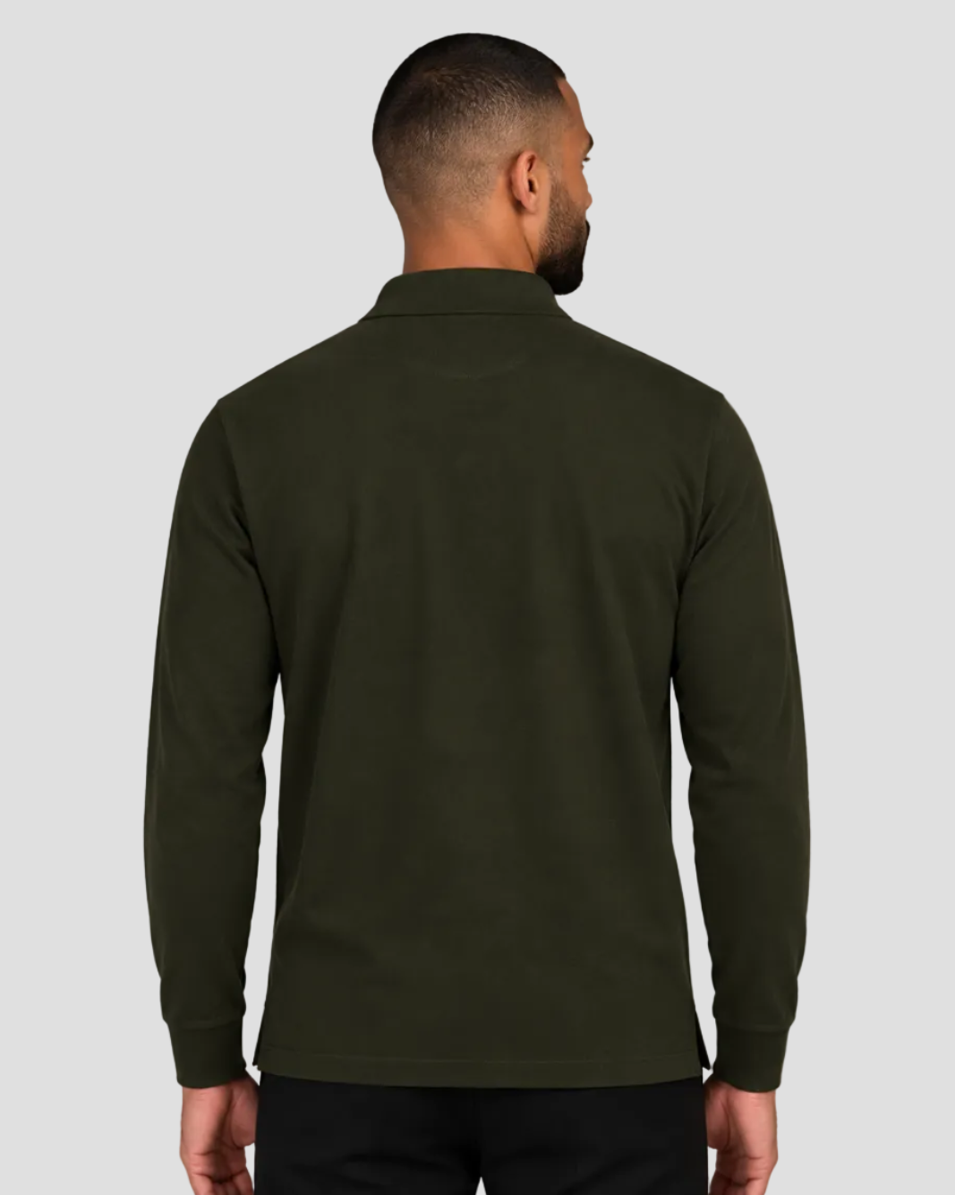 Hackett Heritage Classic Fit Long Sleeve Branded Crest Polo - Hunter Green