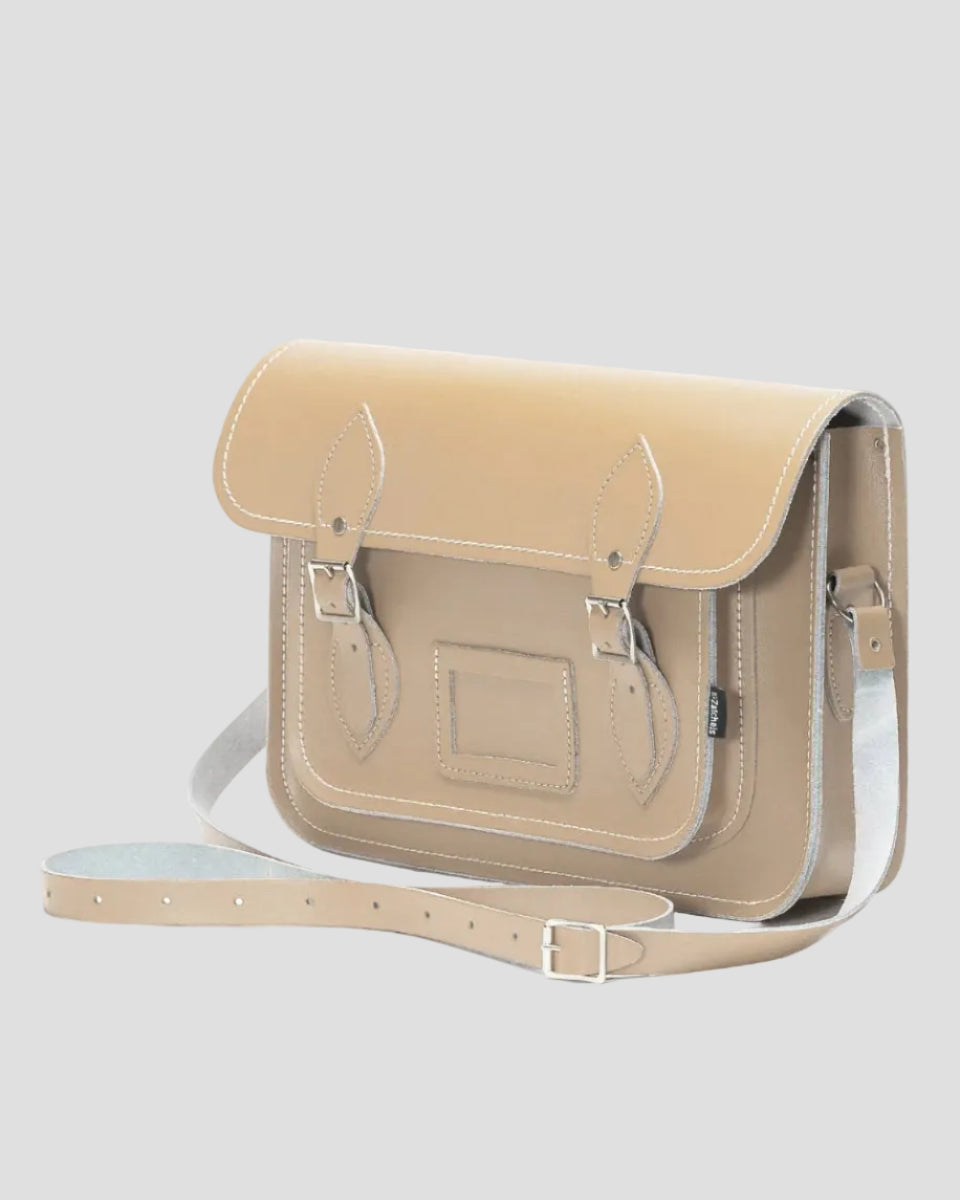 Zatchels Handmade Leather Satchel - Iced Coffee