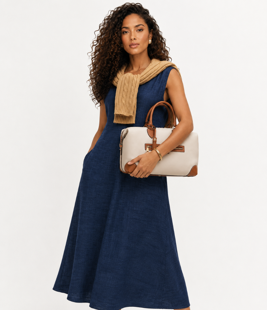 Aspinal of London Hudson Bag – Beach Stone Premium Pebble & Smooth Tan