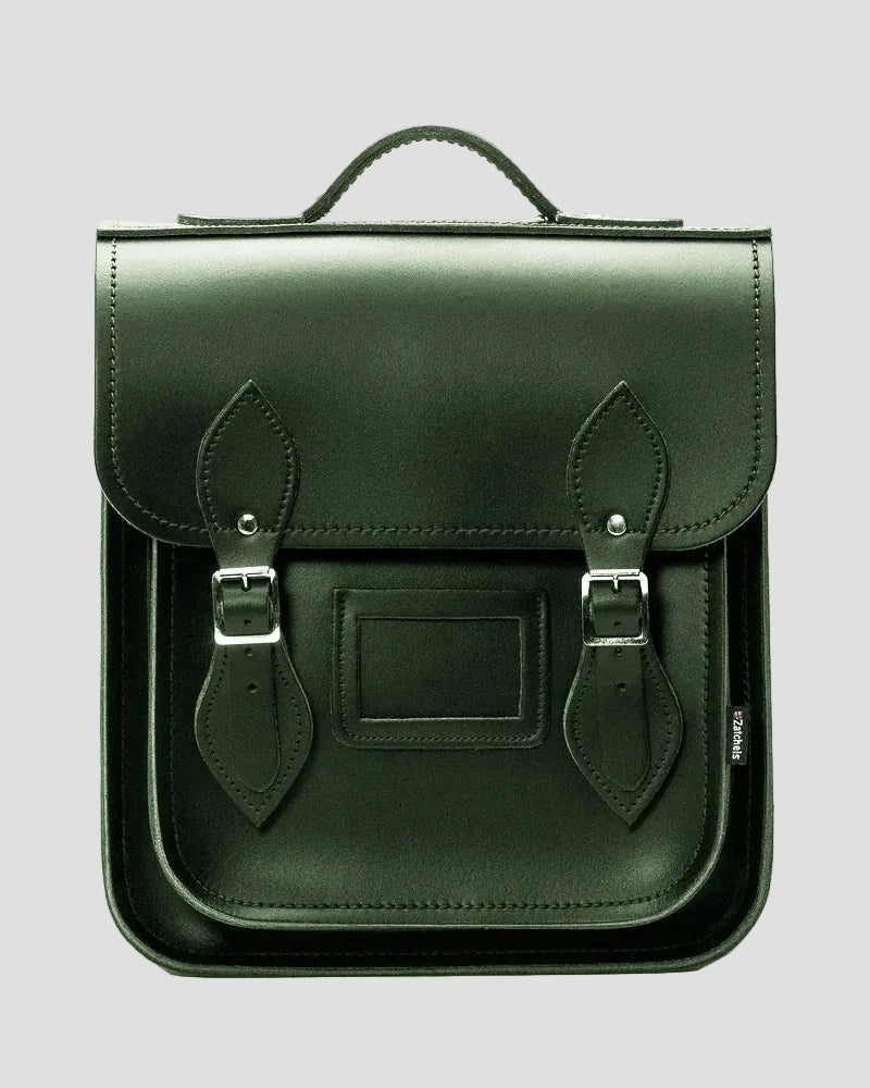 Zatchels Handmade Leather City Backpack - Ivy Green