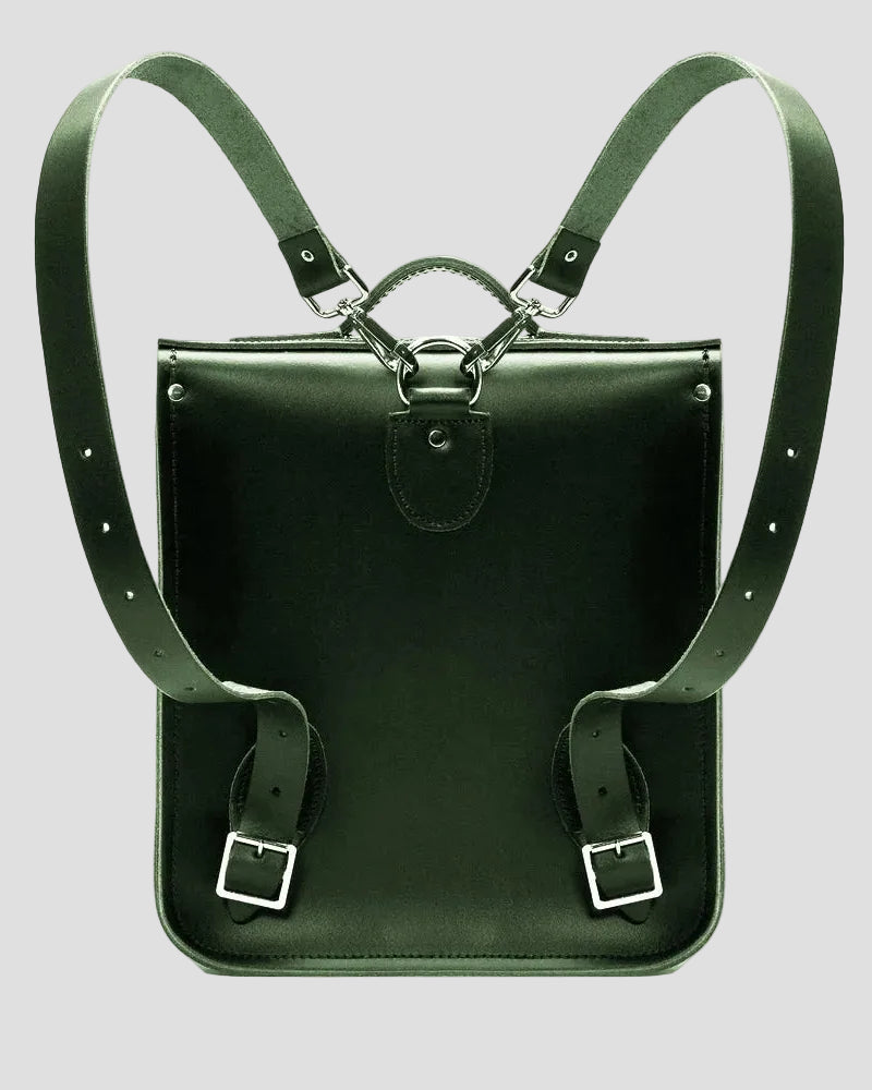 Zatchels Handmade Leather City Backpack - Ivy Green