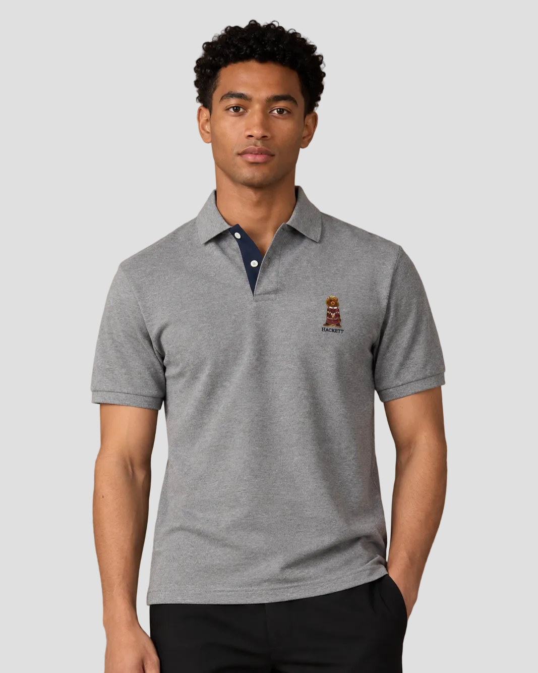 Hackett Heritage Classic Fit Short Sleeve Harry Polo - Grey