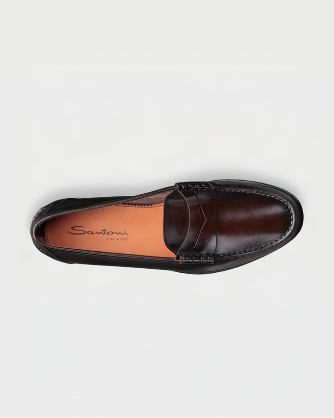 Penny loafer with only the background changed to almost-white grey