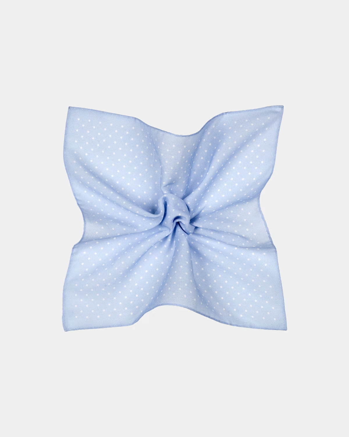 SUITSUPPLY Light Blue Dotted Pocket Square - Pure Silk by Silk Pro, Italy