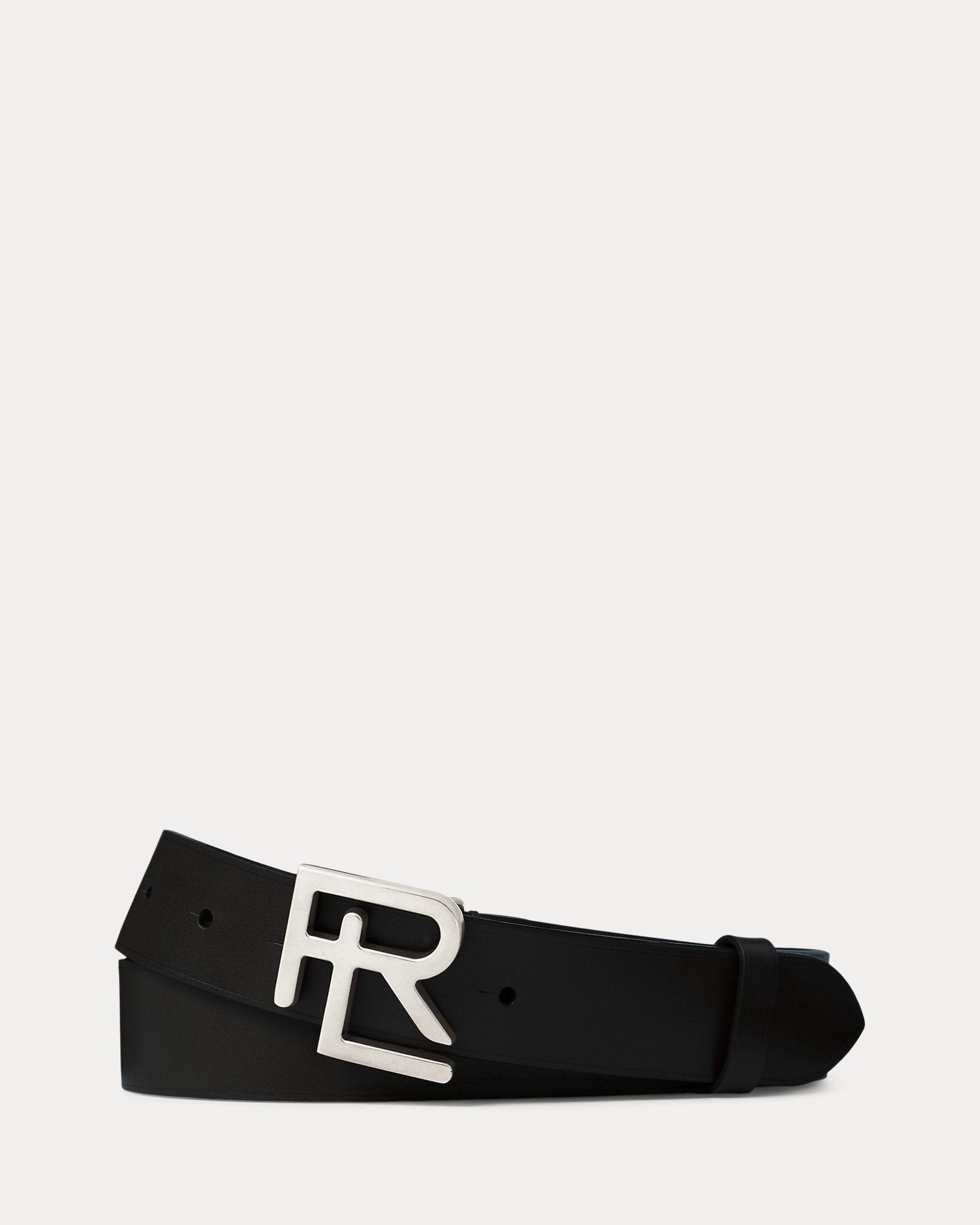 Ralph Lauren Purple Label RL Vachetta Leather Belt - Black