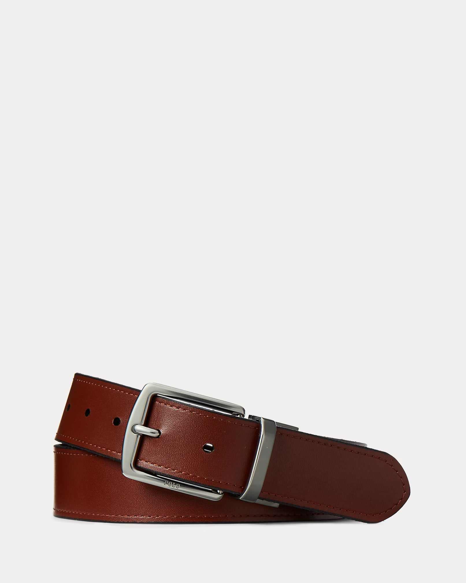 Polo Ralph Lauren Reversible Leather Belt Gift Set - Black/Saddle