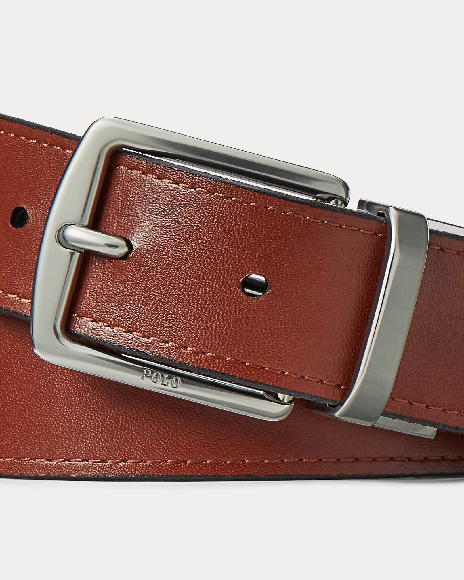 Polo Ralph Lauren Reversible Leather Belt Gift Set - Black/Saddle