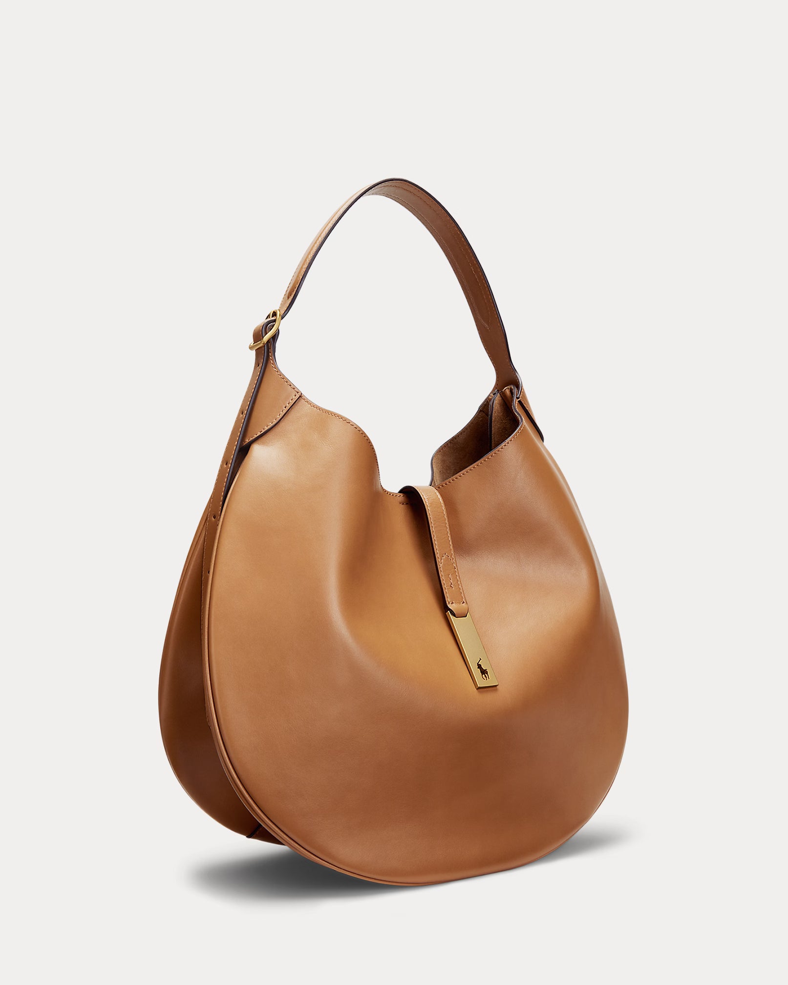 Polo Ralph Lauren Polo ID Calfskin Large Shoulder Bag – Tan