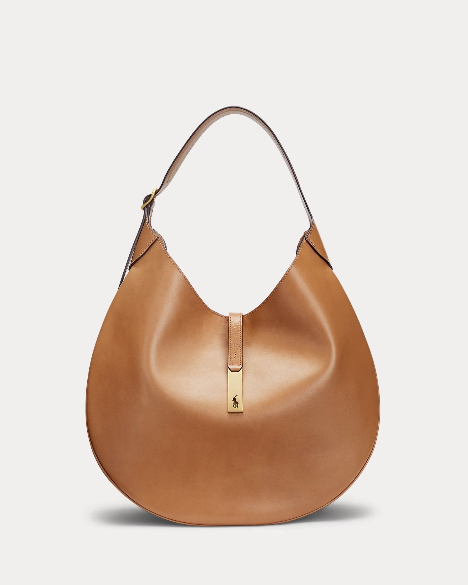 Polo Ralph Lauren Polo ID Calfskin Large Shoulder Bag – Tan