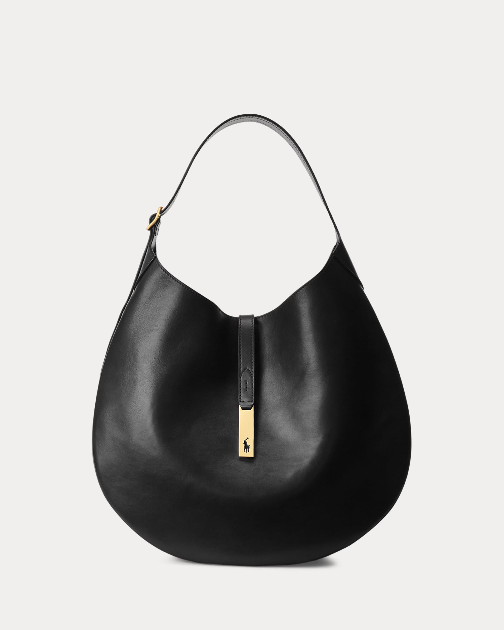 Polo Ralph Lauren Polo ID Calfskin Large Shoulder Bag – Black