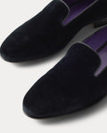 Ralph Lauren Purple Label Alonzo Velvet Slipper - Black - LuxxeCoast
