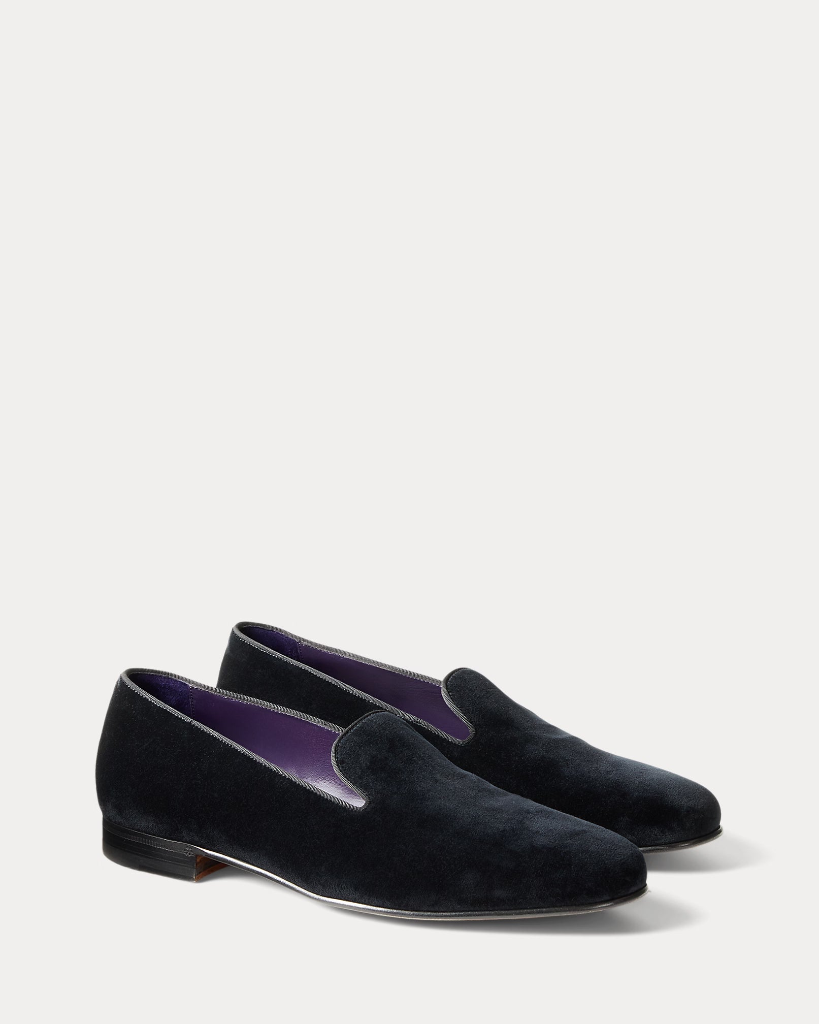 Ralph Lauren Purple Label Alonzo Velvet Slipper - Black