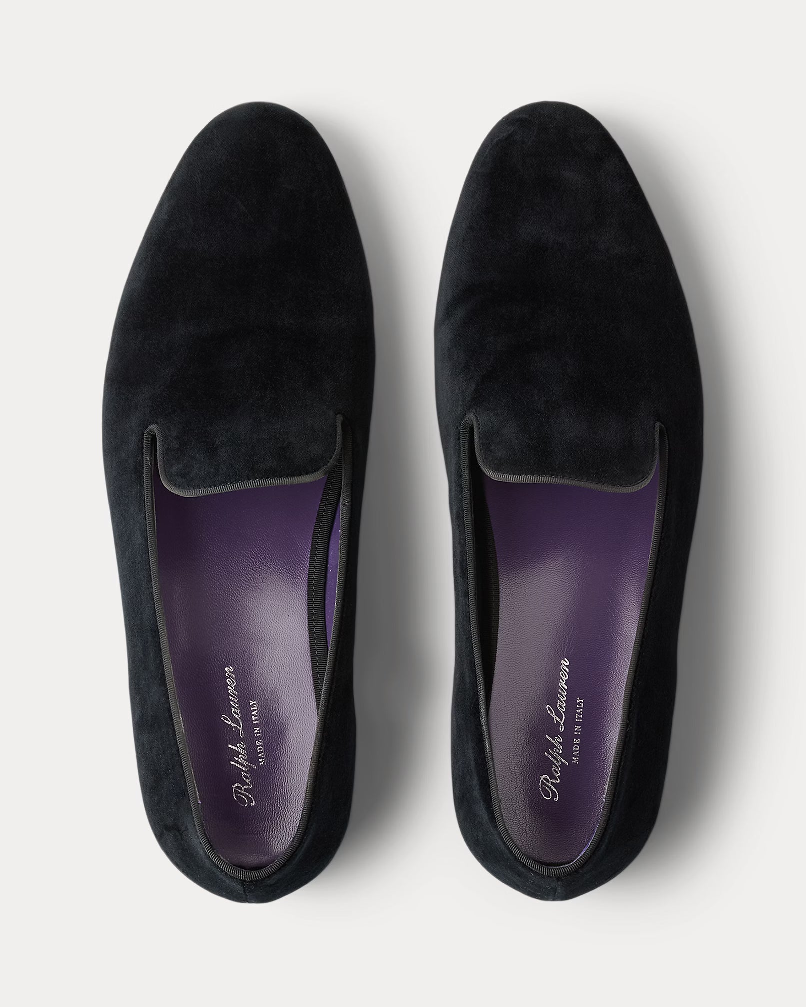 Ralph Lauren Purple Label Alonzo Velvet Slipper - Black