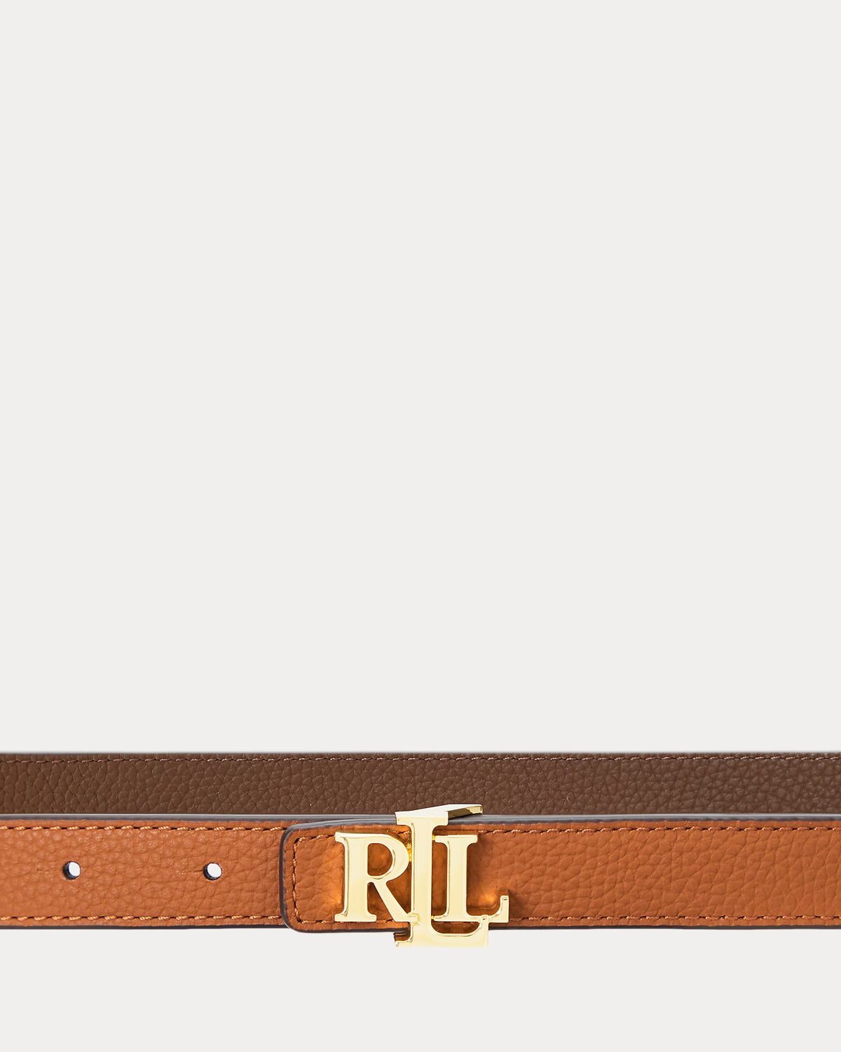 Lauren Ralph Lauren Reversible Skinny Leather Logo Belt