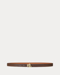Lauren Ralph Lauren Reversible Skinny Leather Logo Belt