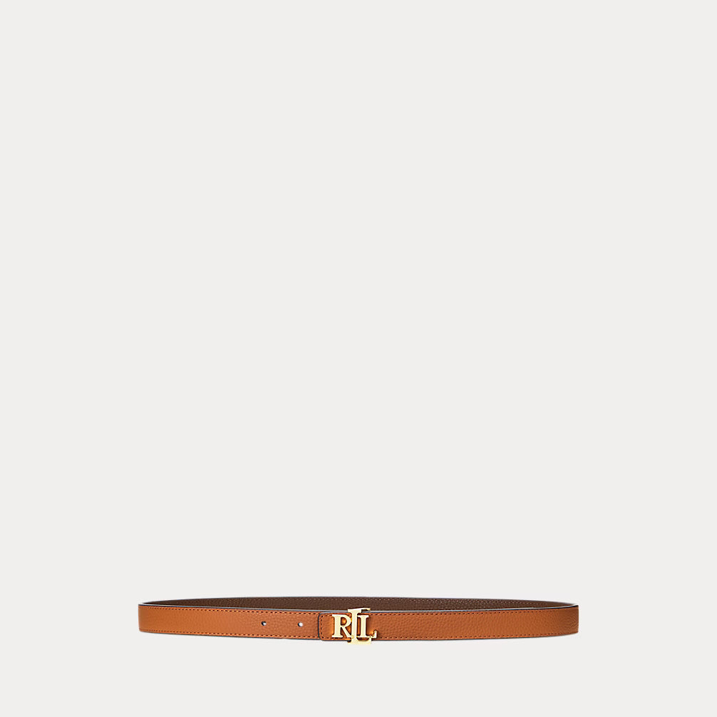 Lauren Ralph Lauren Reversible Skinny Leather Logo Belt